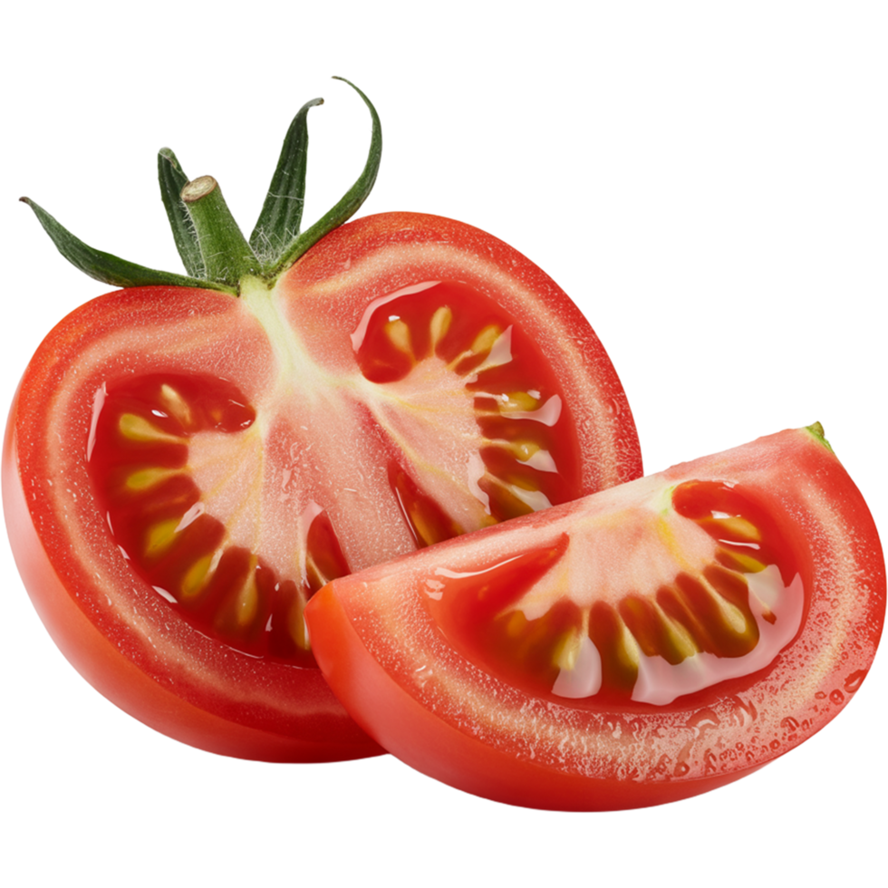 Sliced red tomatoes Image, Tomato isolated on transparent background, Tomato illustration ART png