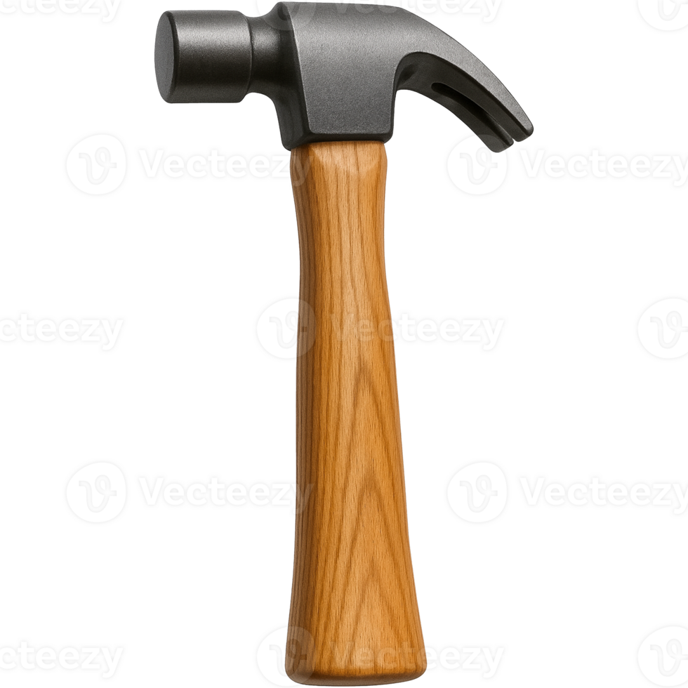 Wooden hammer with steel hammer Image , steel hammer isolated on transparent background, steel hammer illustration png