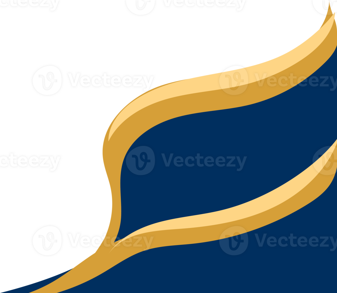 Blue and Gold Leaf Corner Accent png