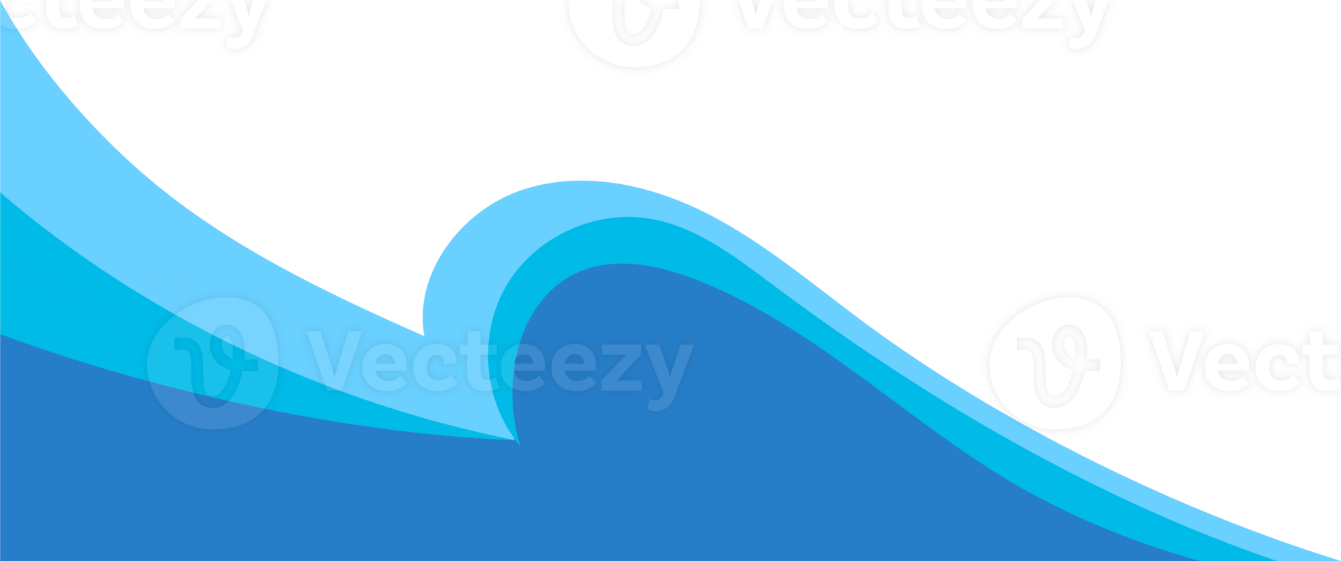 Blue Abstract Wave Corner Accent png