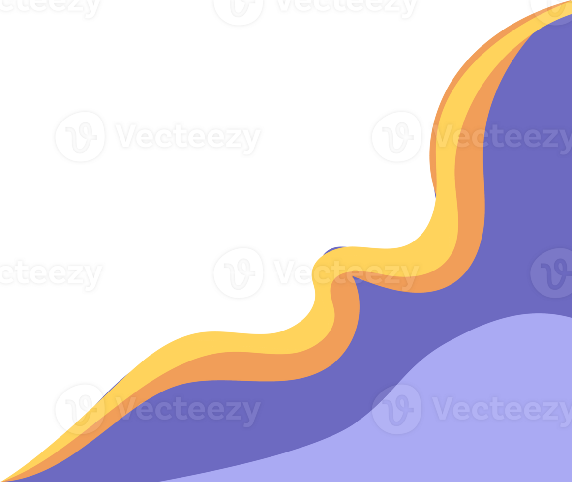 Violet and Gold Curved Corner Accent png