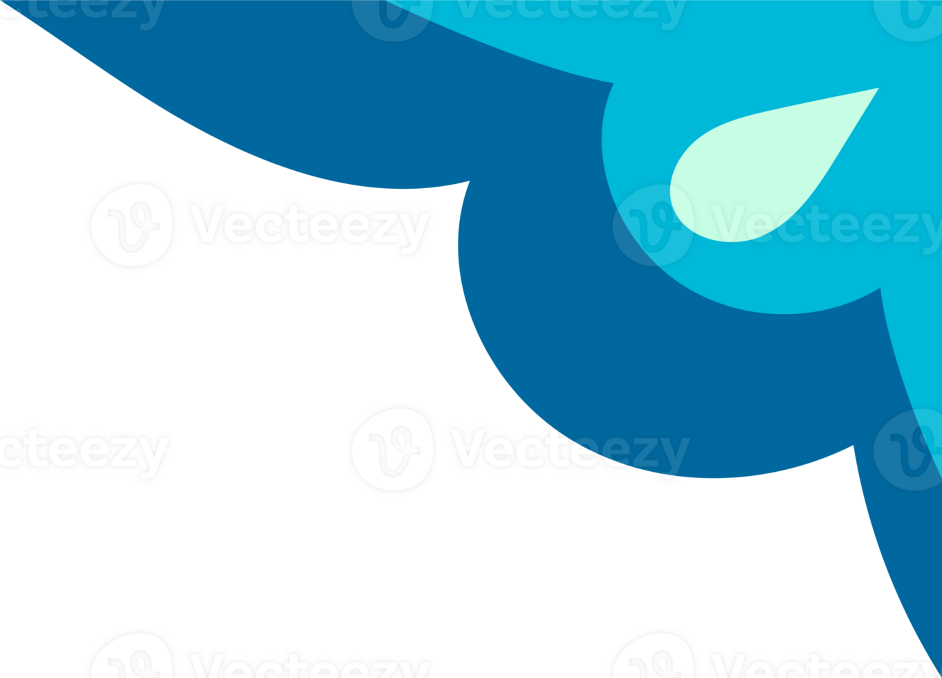 Blue and Teal Corner Accent png