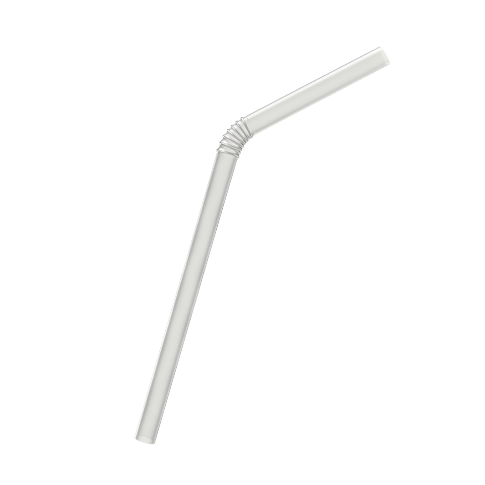 Plastic drinking straw on transparent background png