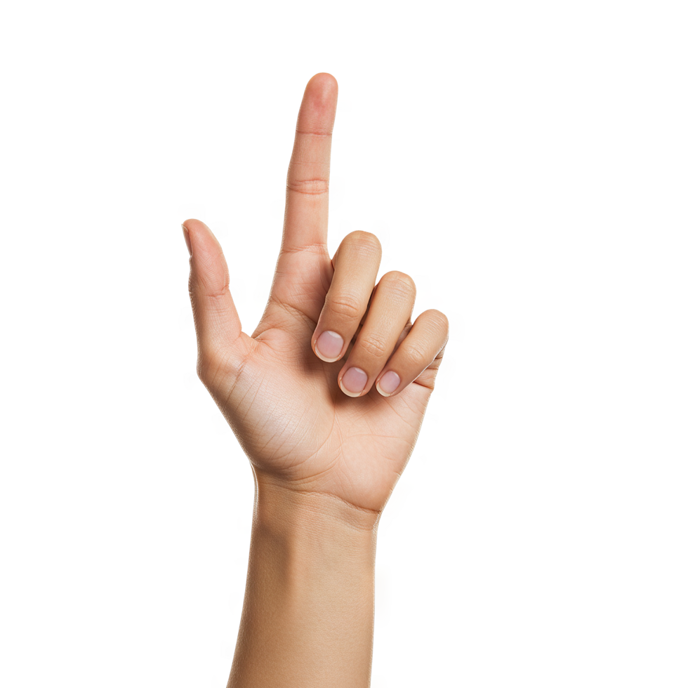 Finger pointing up on transparent background png