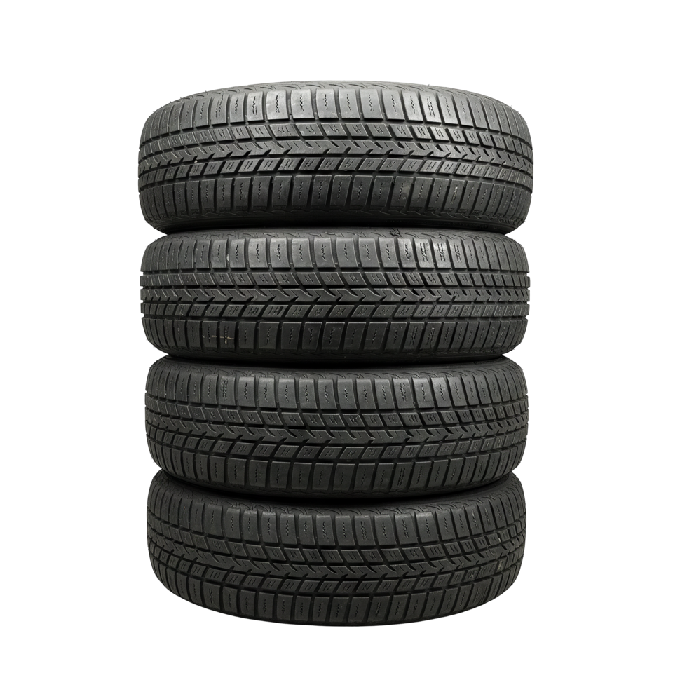 Pile of car tires on transparent background png