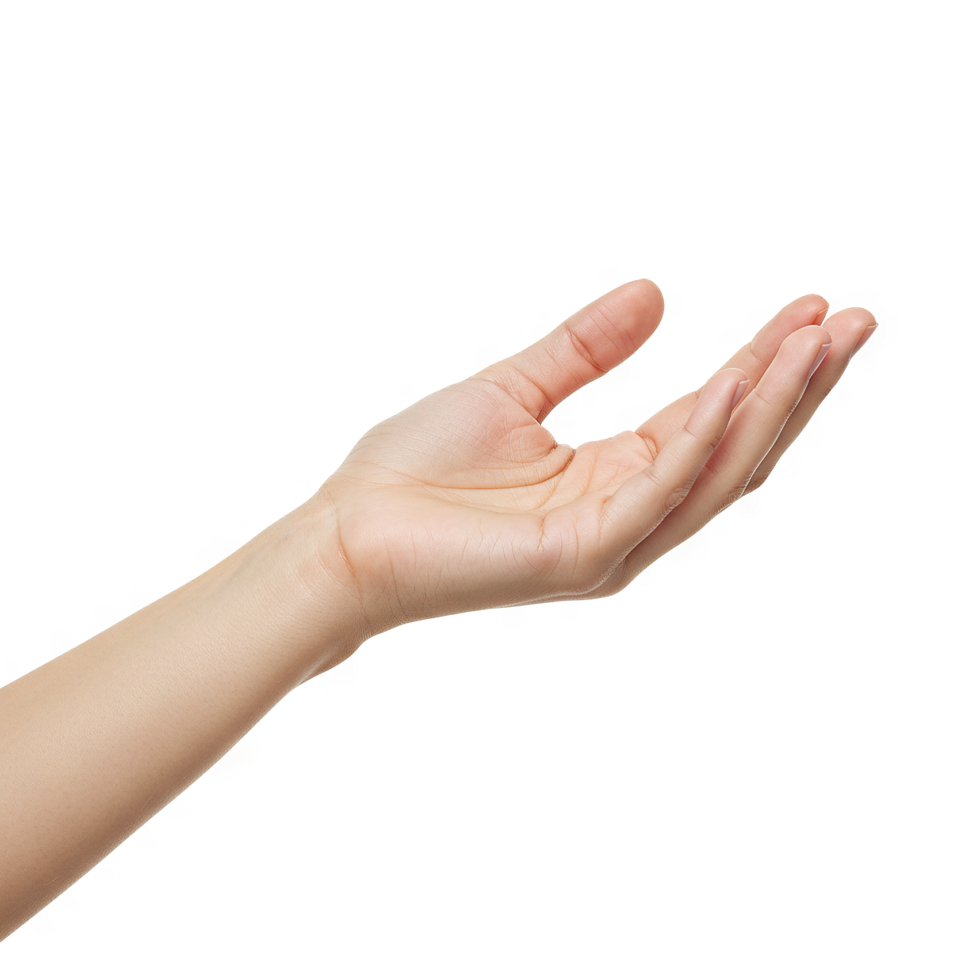 Open palm hand on transparent background png
