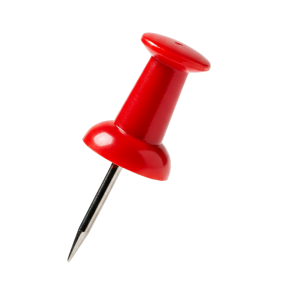 Red pin on transparent background png