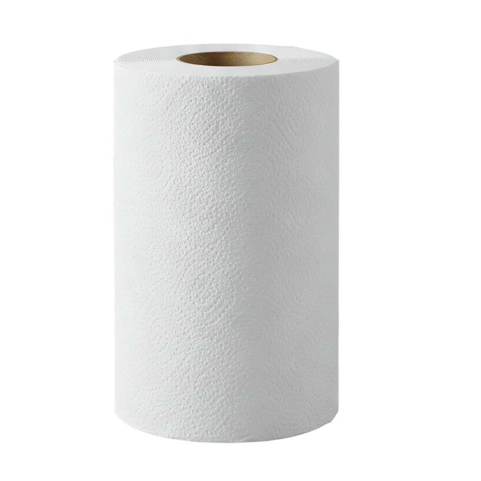 White empty toilet paper rolls stand on transparent background png