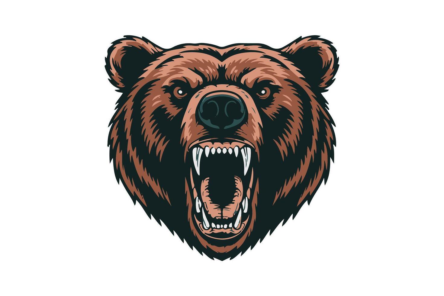 bear head illustration vector