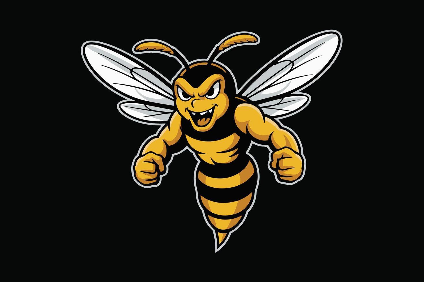 Determined Bee in Action vector