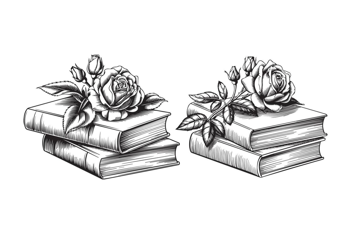 books Black and White vector