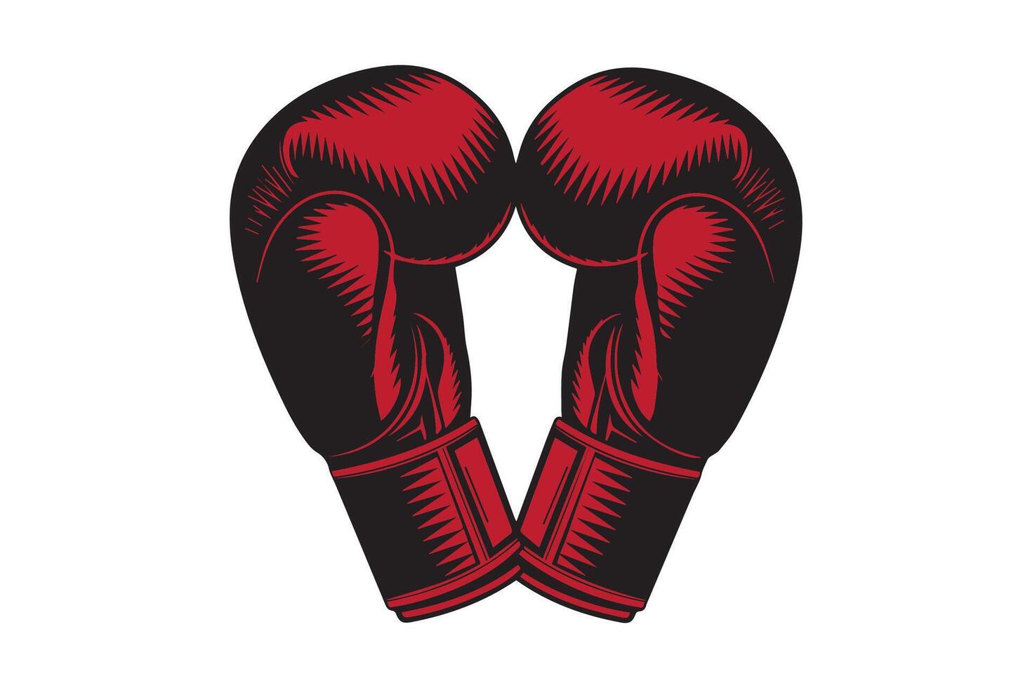 red boxing gloves Black and White vector