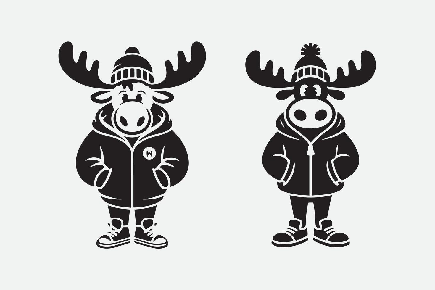 cartoon moose illustration vector