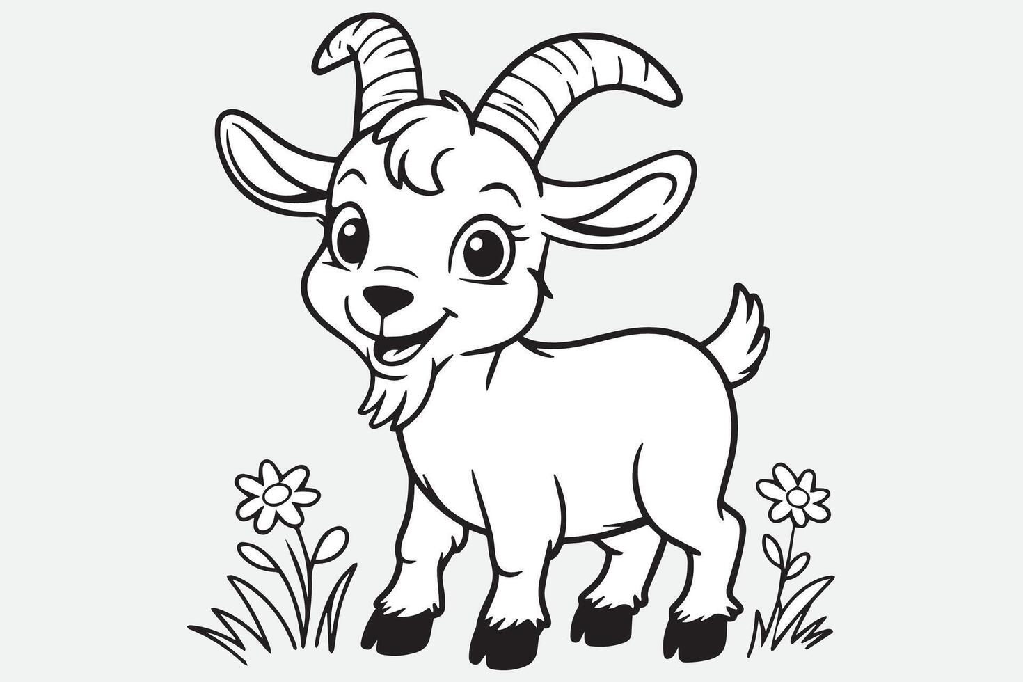 baby goat illustration vector