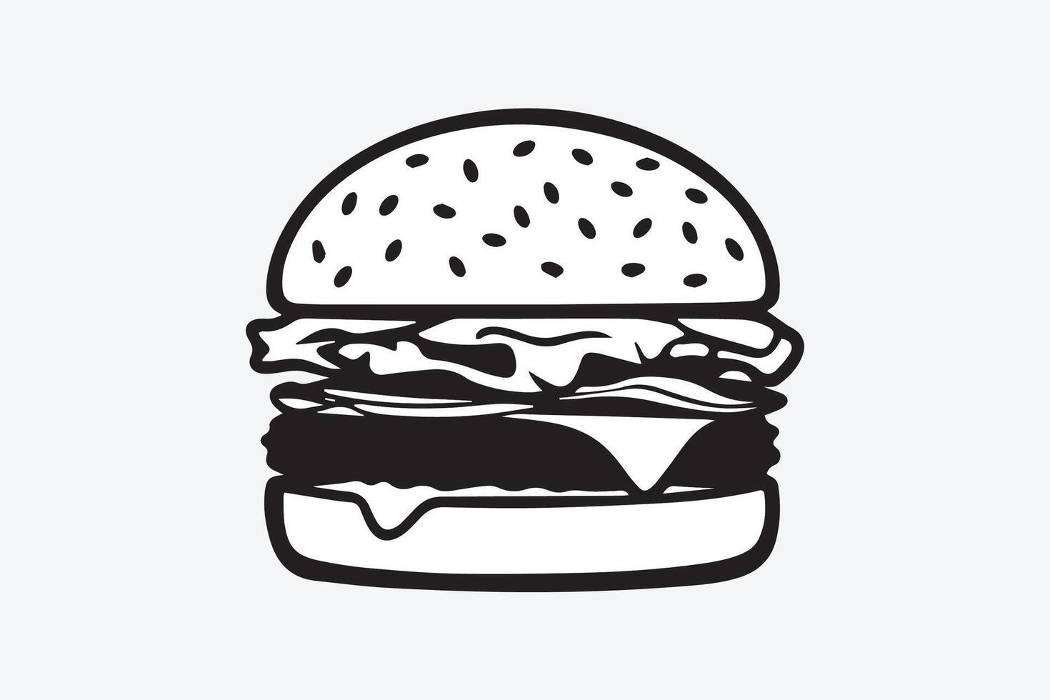 black burger illustration vector