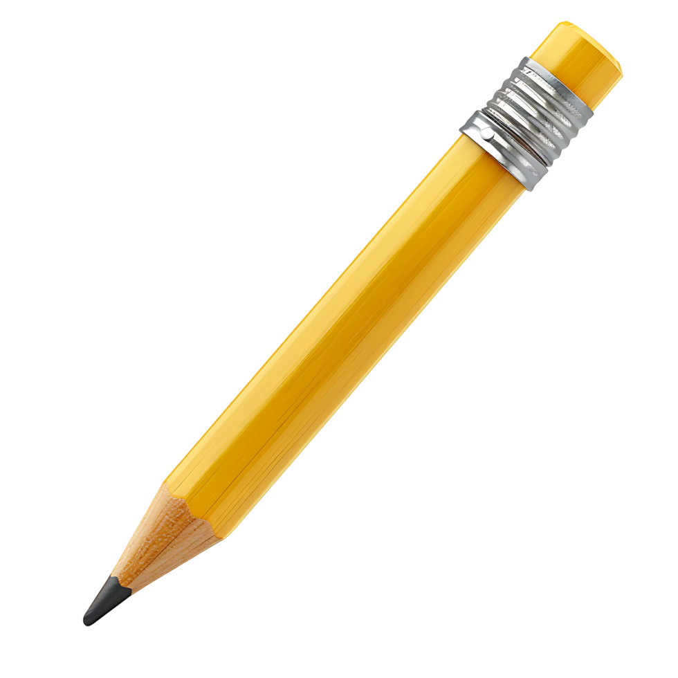 A yellow pencil on a transparent background png