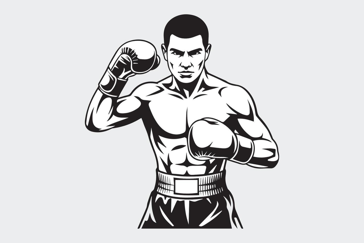 man boxer silhouette vector