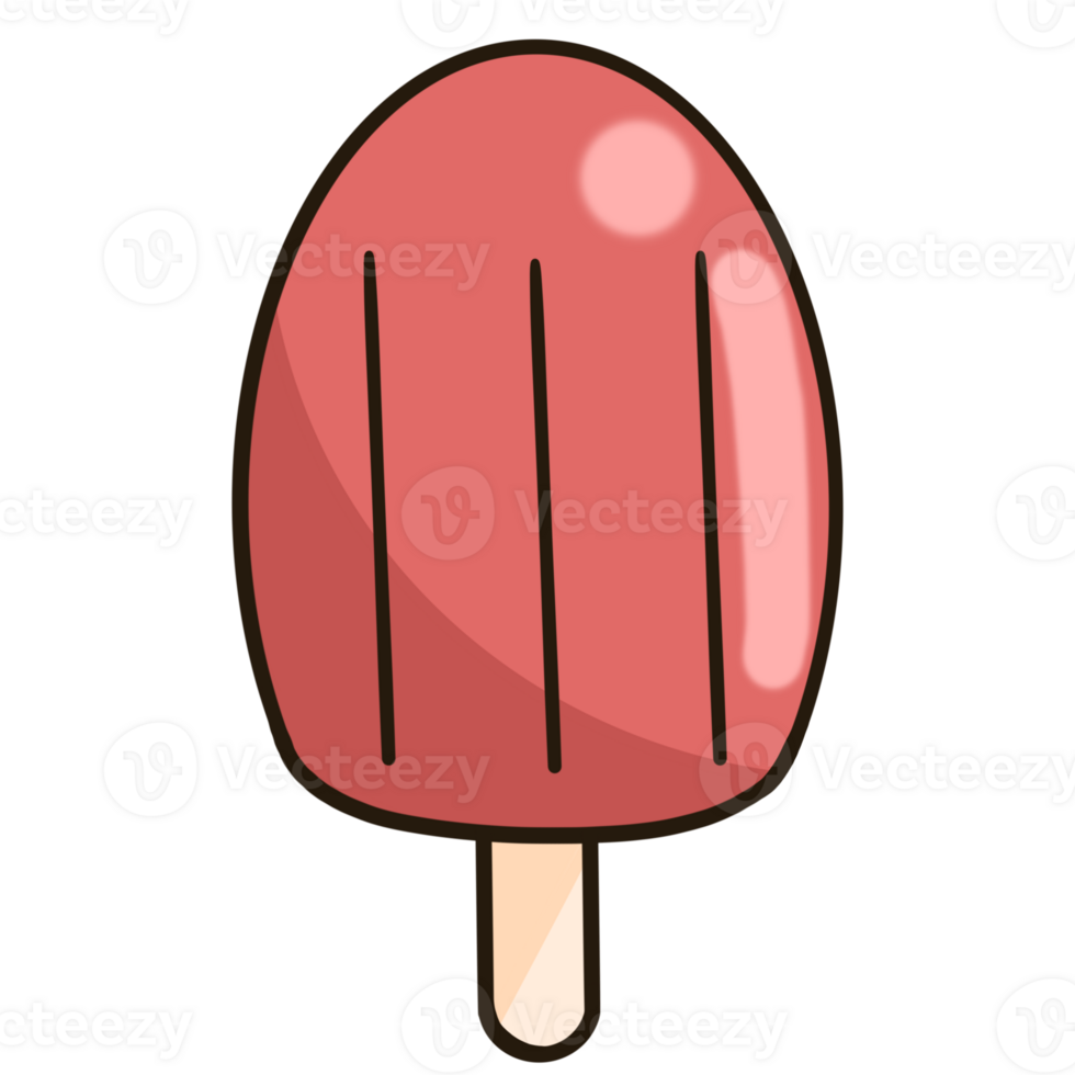 Red ice cream on transparent background png