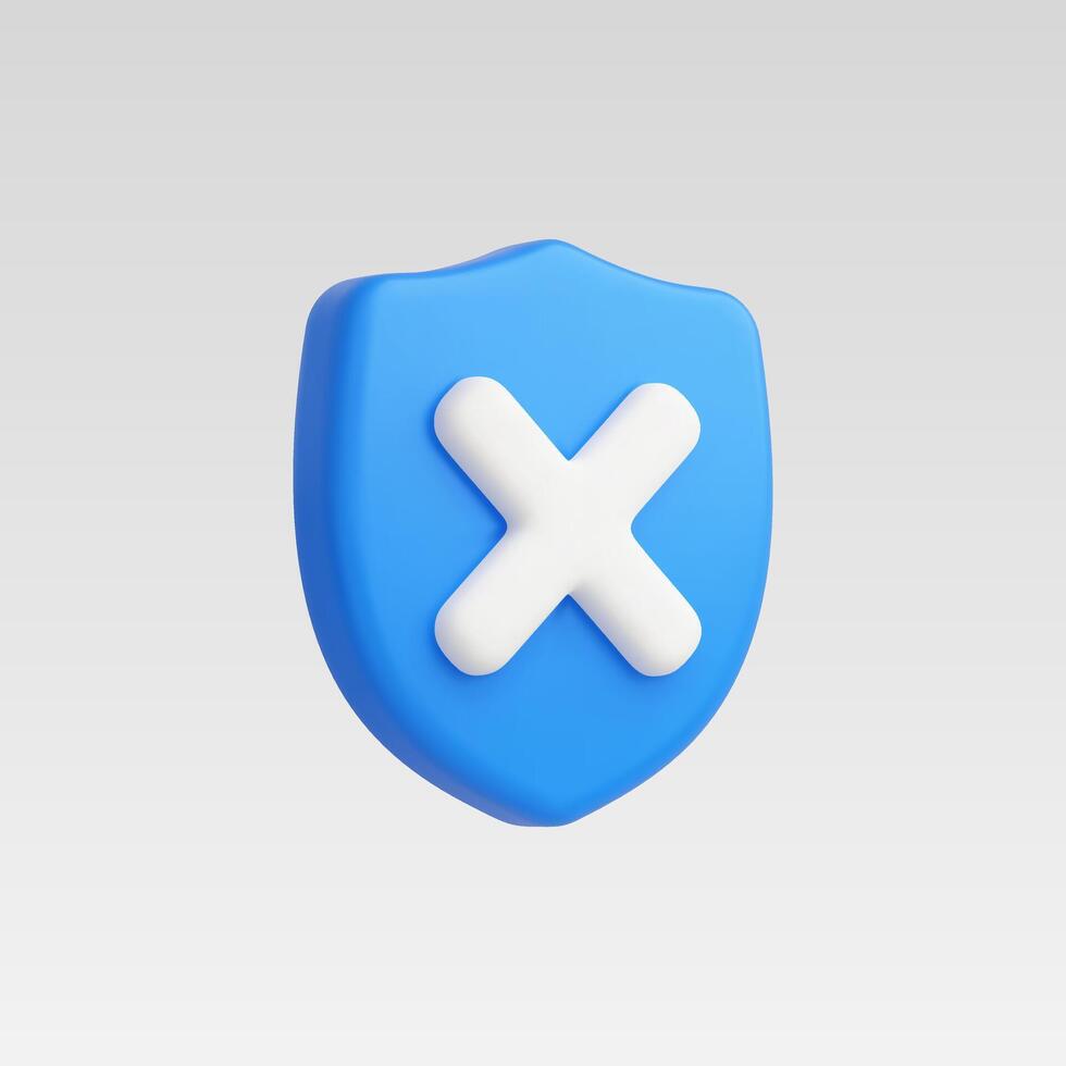 A blue shield icon with a white cross symbolizing security. vector