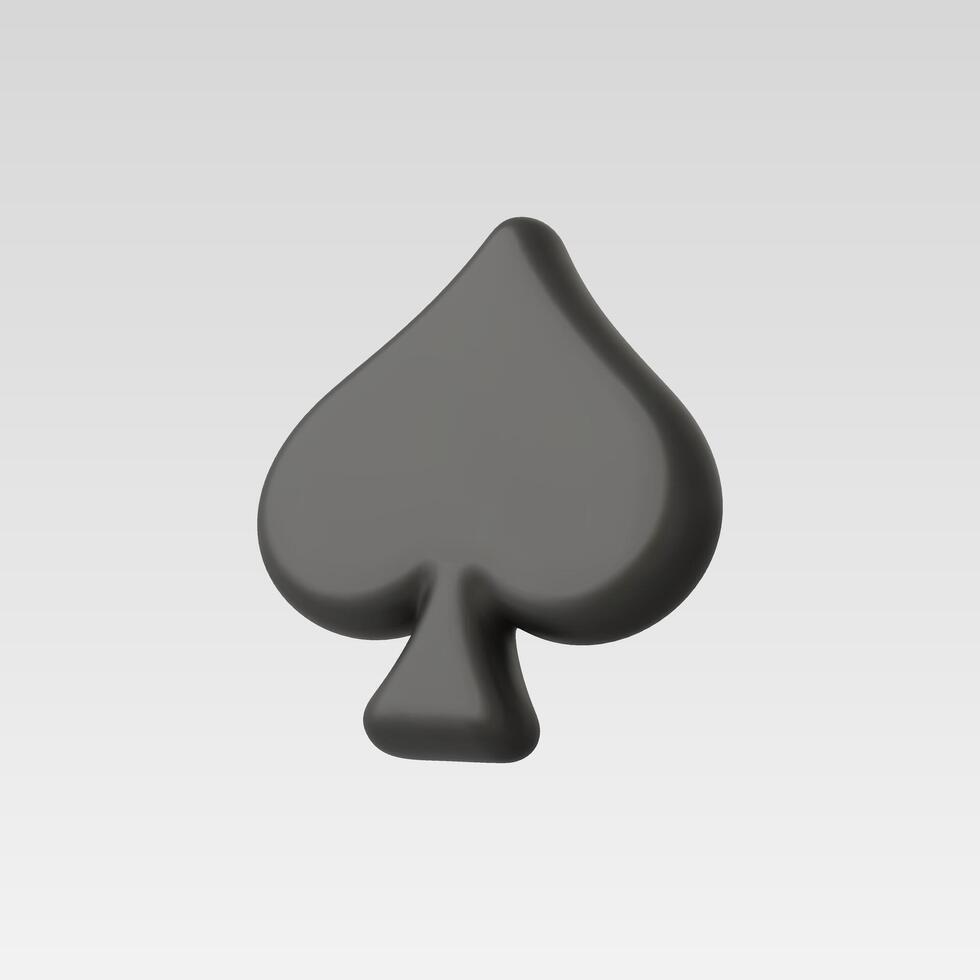 A sleek black spade symbol against a minimal background. vector