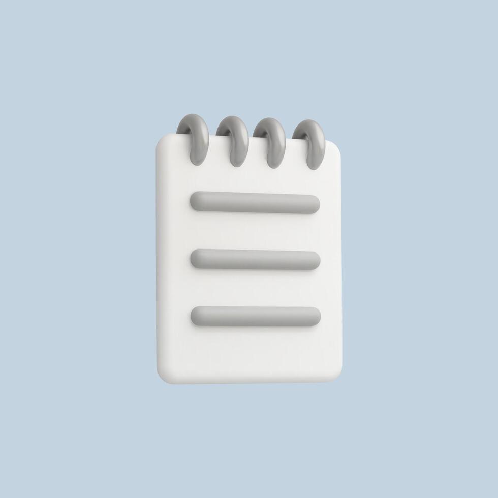 A minimalist notepad mockup on a light blue background. vector