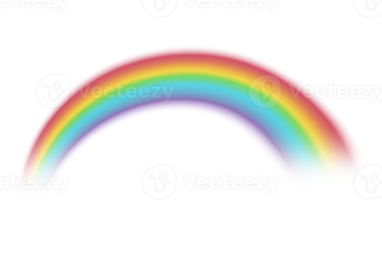 Colorful rainbow isolated on transparent background for design decoration clipart print and web use png