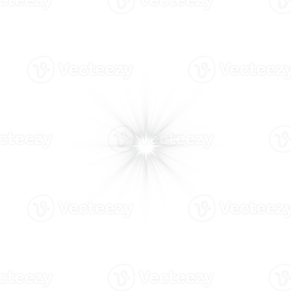 White sparkle light effect with silver shining star lens flare and glowing bling on transparent background illustration png