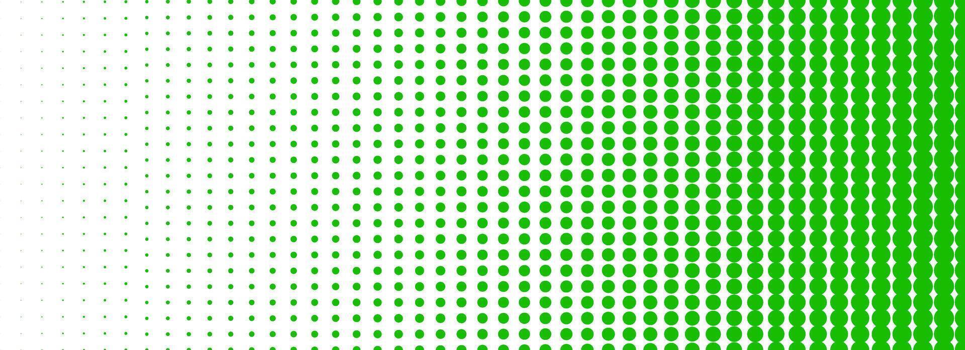 Green halftone gradient texture. Vanishing cartoon polka dot background. Repeated dotted gradation pattern. Fading comic pop art overlay backdrop. Rasterized halfton patern effect wall vector