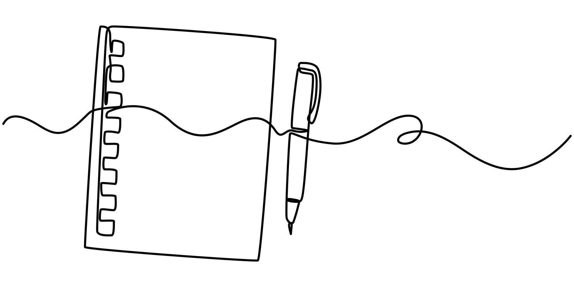 Continuous One line drawing book with pen drawing outline illustration vector