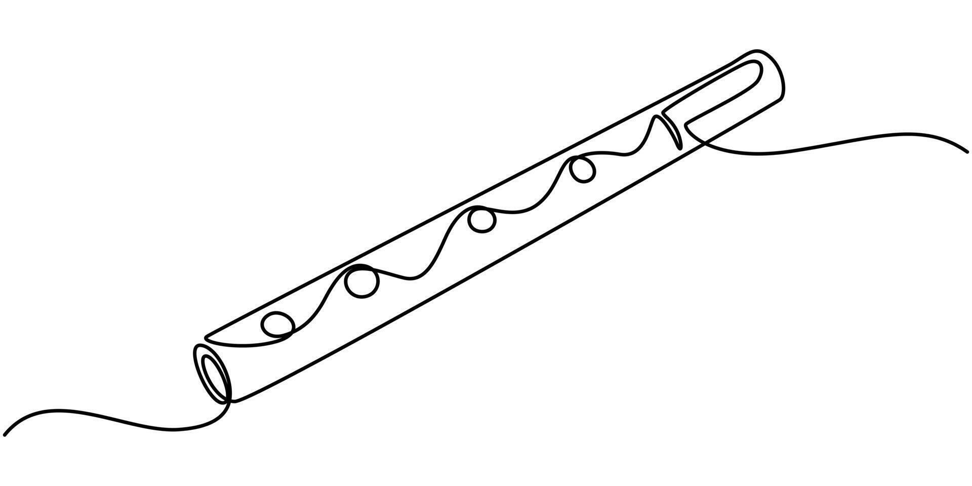 krishna flute continuous one line drawing, krishna flute hinduism line icon vector