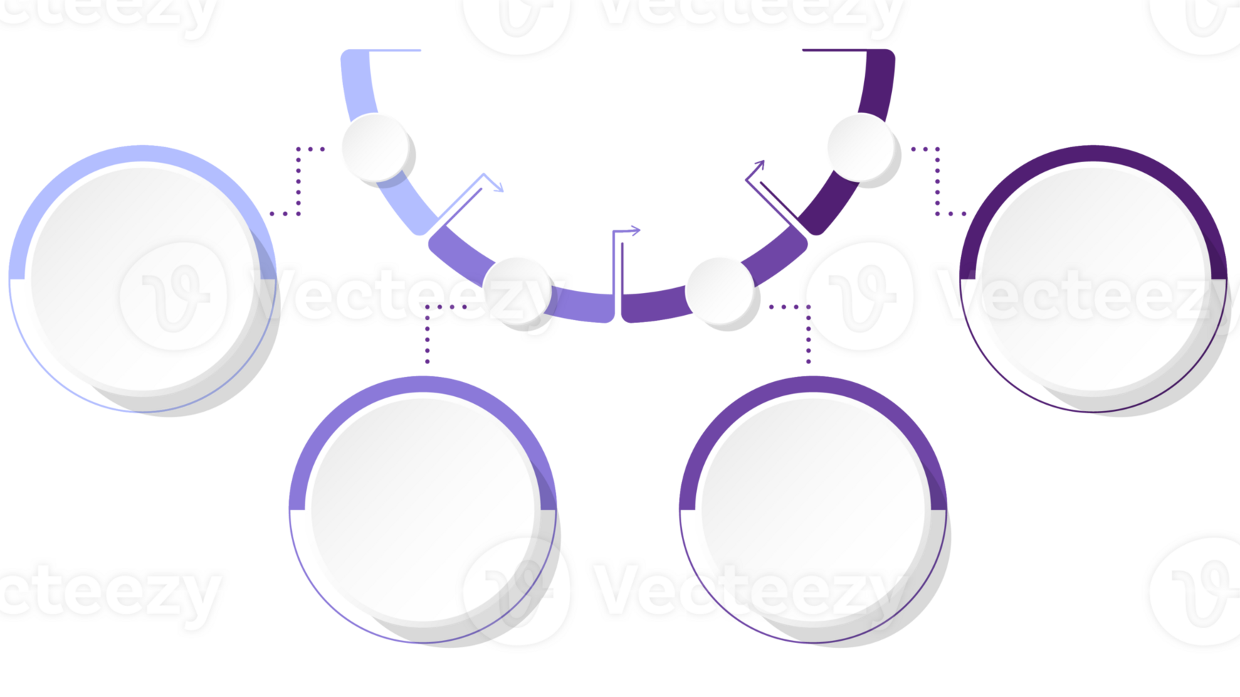 Circle infographic with 4 steps, process or options. png