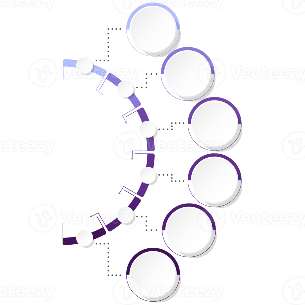 Modern circle infographic template with 6 steps, process or options. png