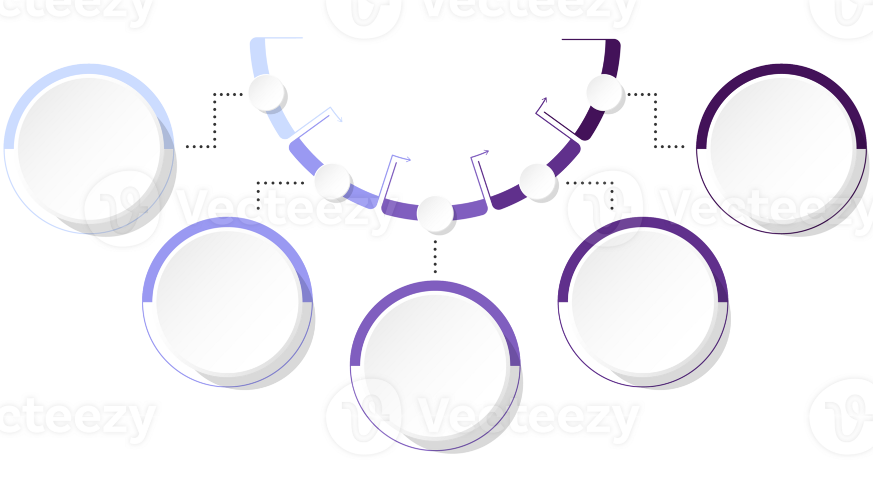Circle infographic with 5 steps, process or options. png