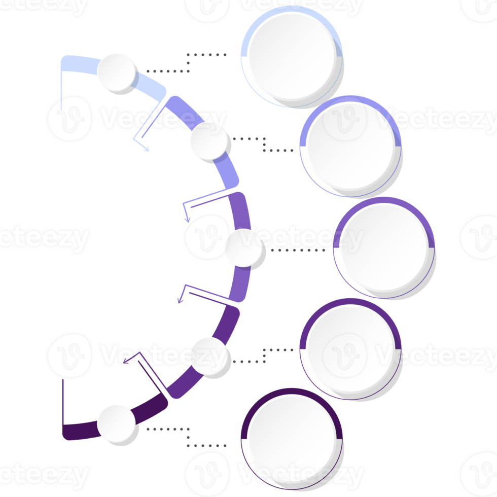 Modern circle infographic template with 5 steps, process or options. png