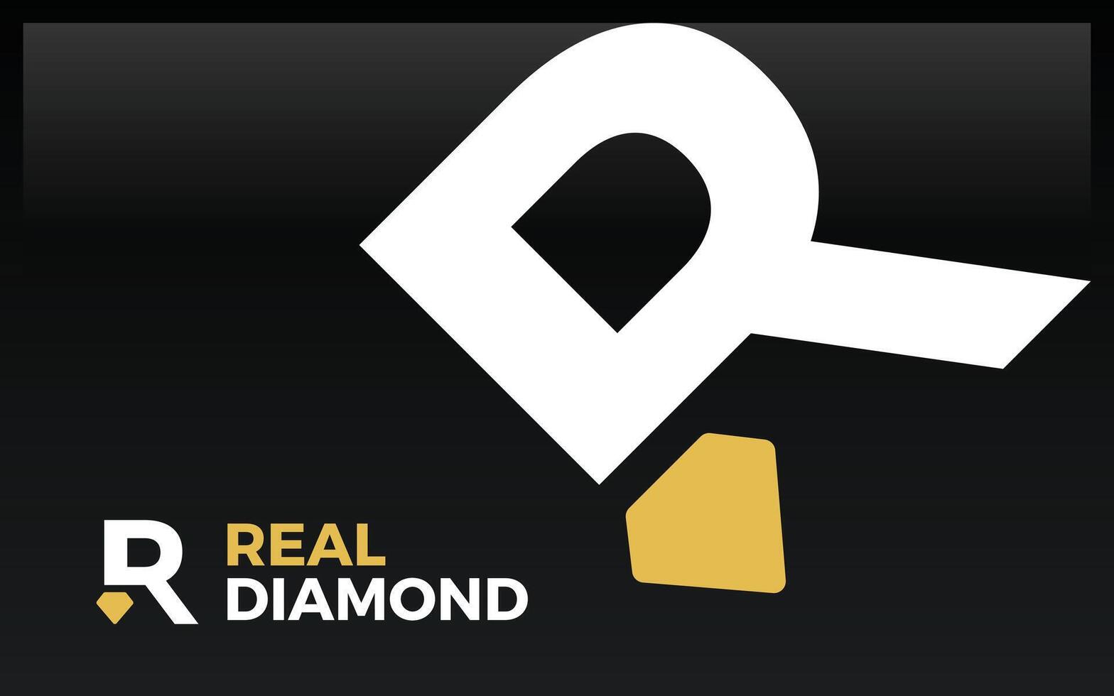 Letter R logo formed diamond symbol in black and white color vector