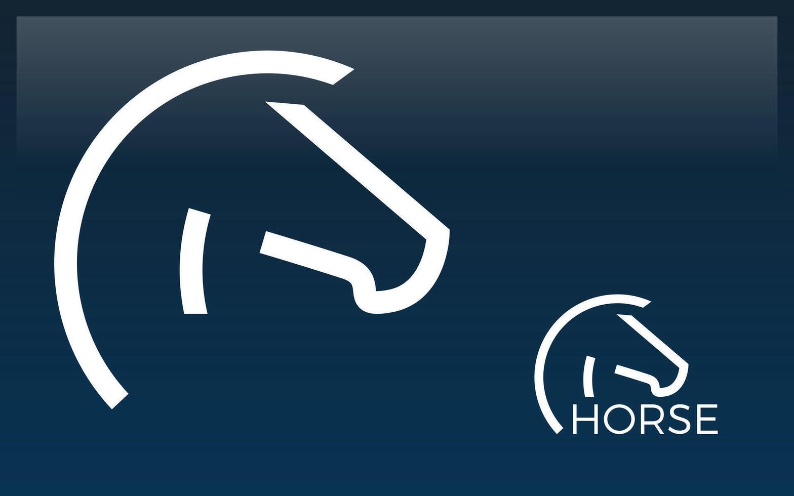 Horse logo form with simple line with navy background color vector