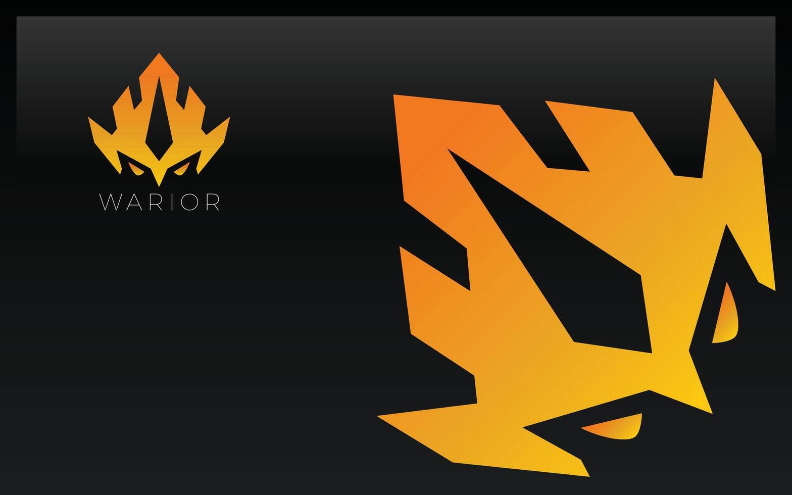 E sport logo formed knight head with orange color vector