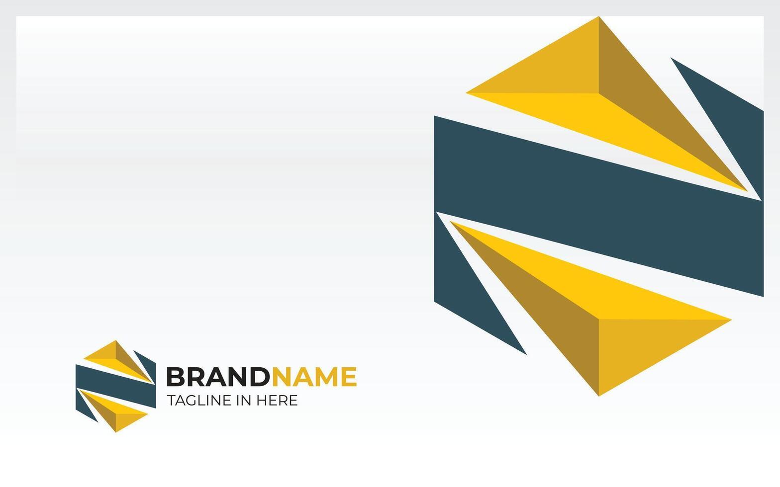 Cube logo with gold color vector