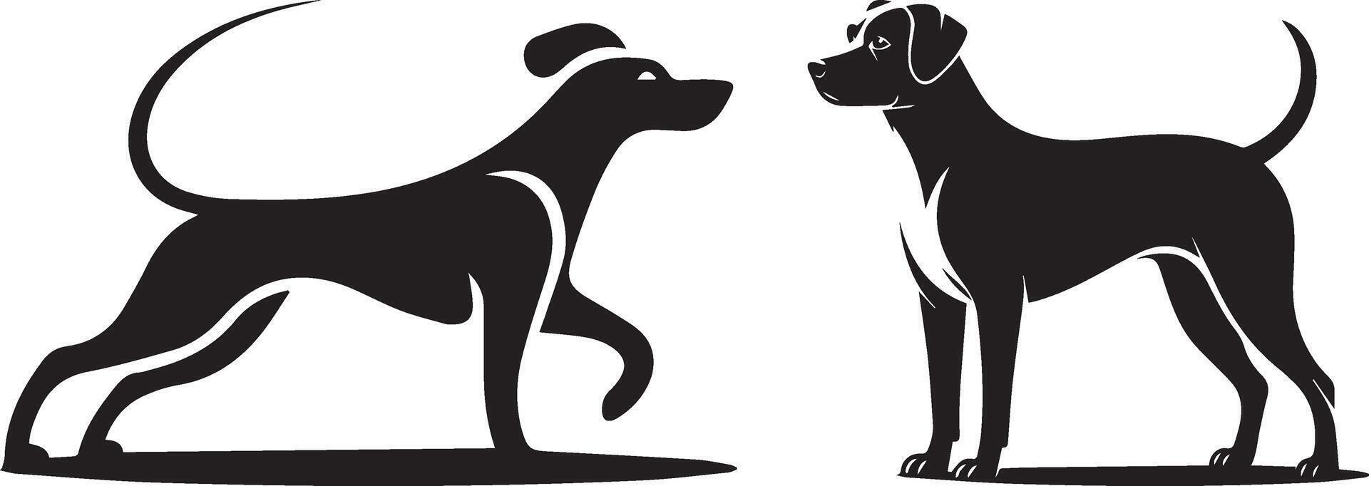 Elegant Silhouette Dog Clipart vector