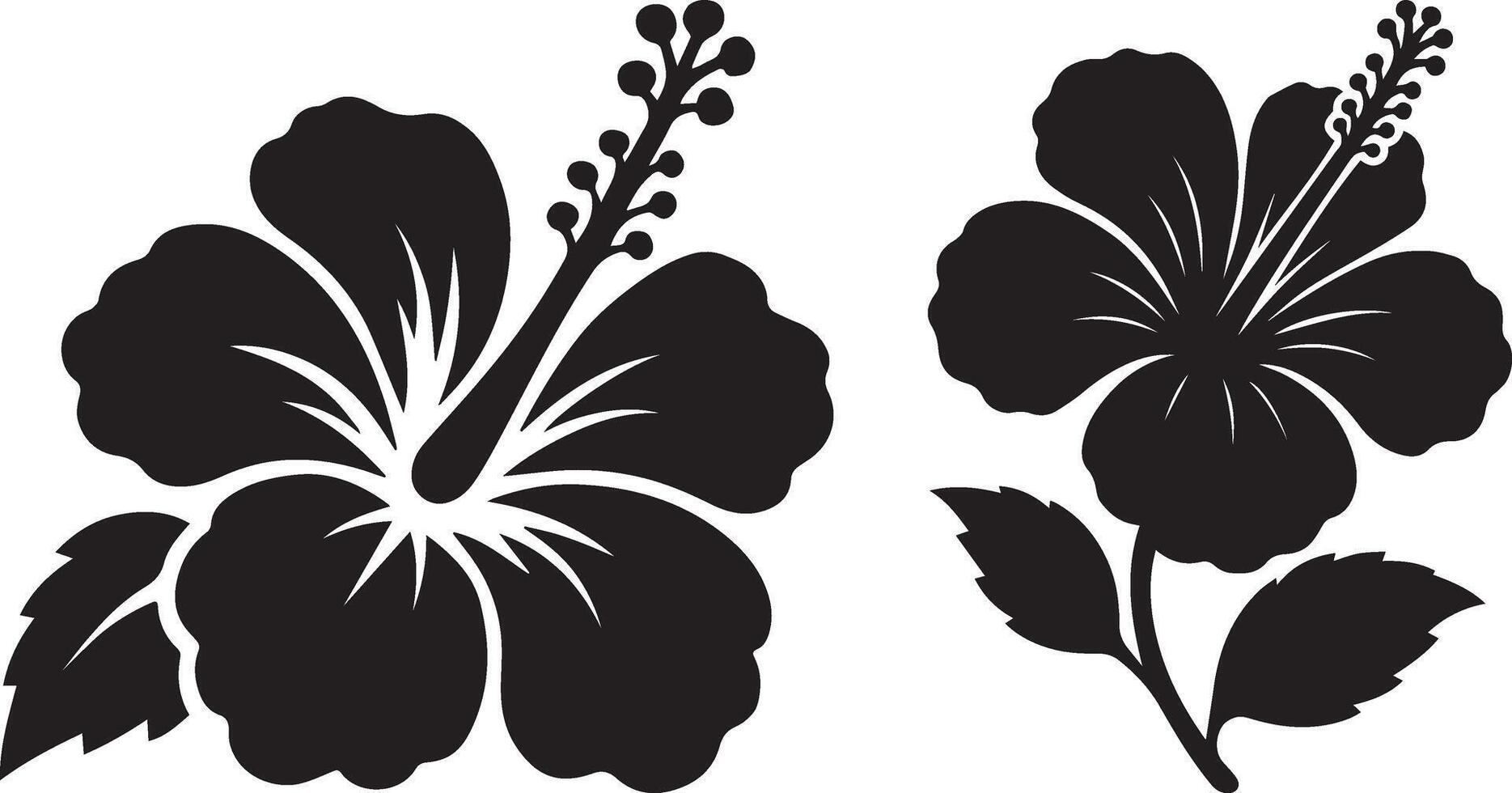 Hibiscus Flower Silhouette Art vector