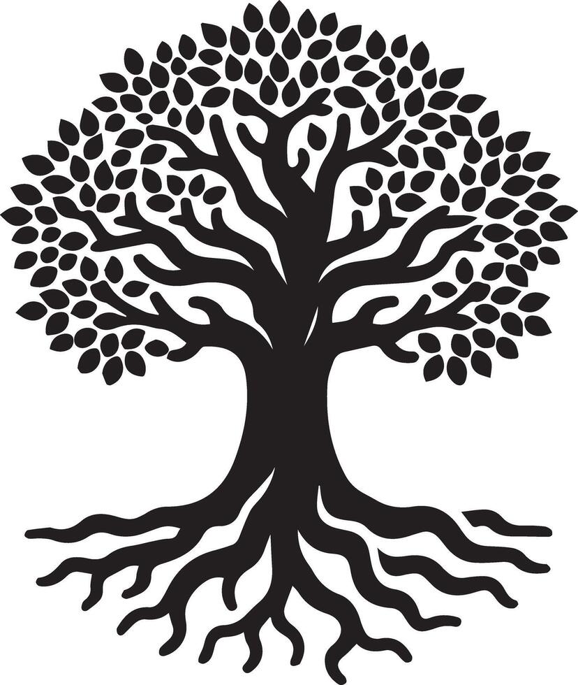 Tree of Life Silhouette and Illustration vector