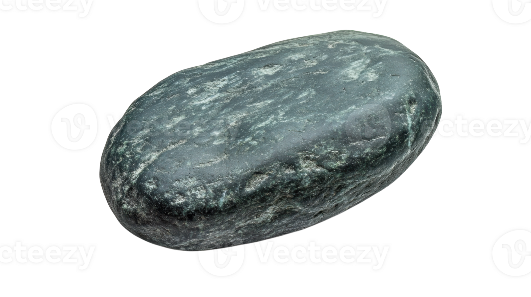 Unique smooth green stone with natural patterns and textures showcased on a clean background png