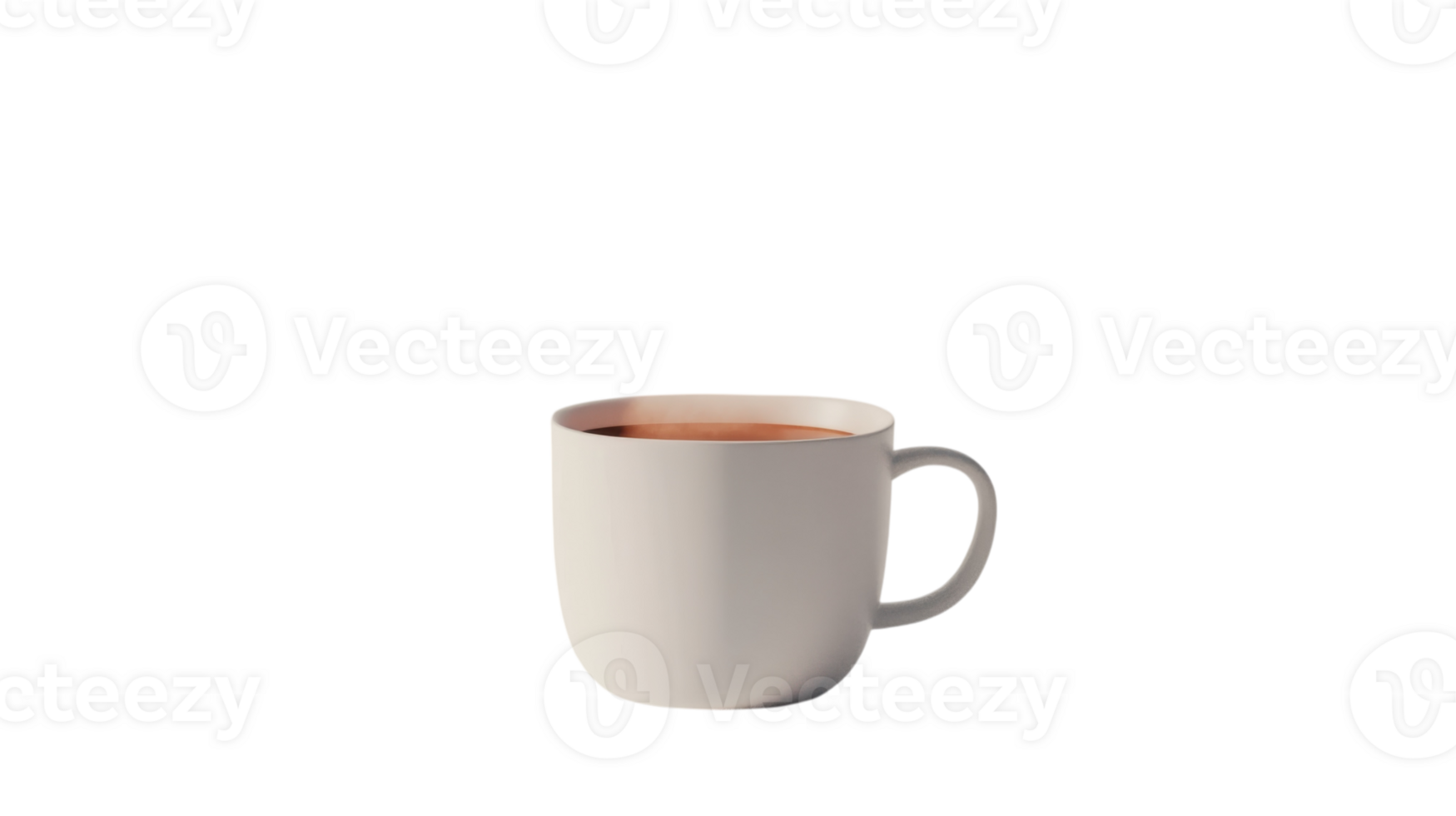 Coffee cup with hot beverage placed on a simple background for minimalistic display and focus on design png