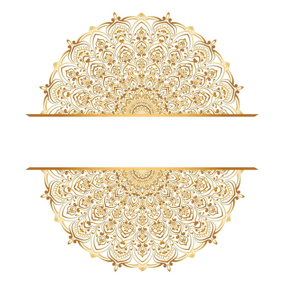 Luxury golden royal mandala arabesque islamic pattern for wedding invitation card in gold background vector