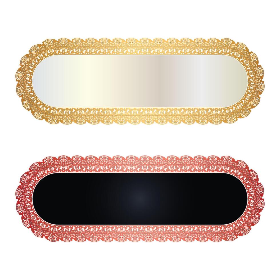 Set Of Luxury Golden Arabic Islamic Banner Title Frame Transparent Background Gold Text Box Design Images Free vector