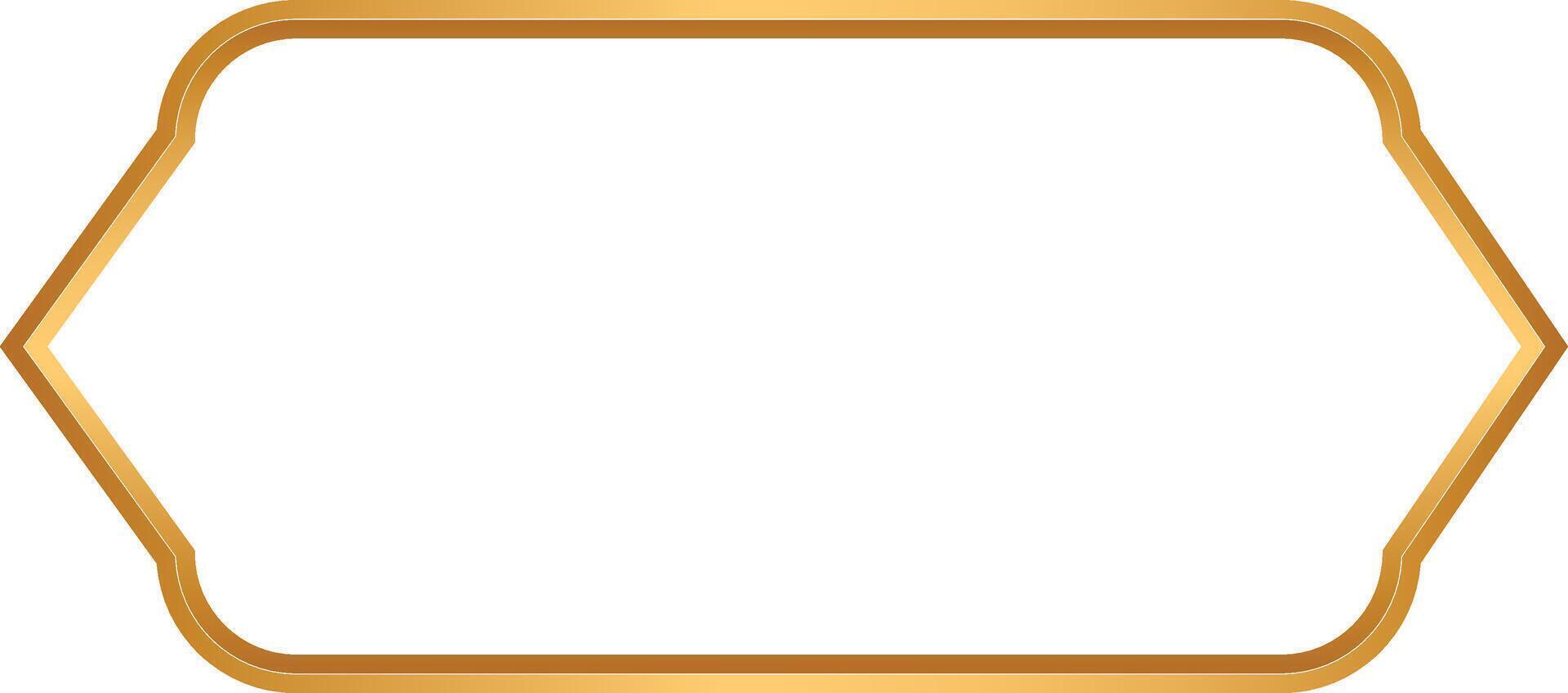 luxury golden arabic islamic text box title frame border set with ornamental illustration emity vector