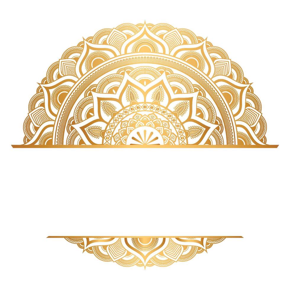 Luxury mandala pattern islamic ornament with vintage frame vector