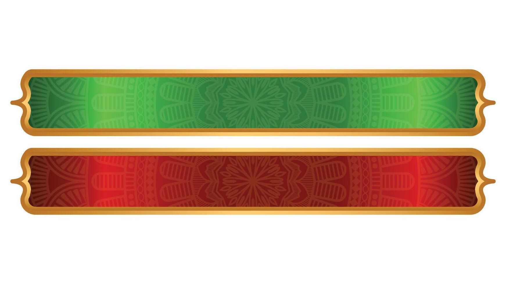 Ramadan islamic frames with golden border indian vector