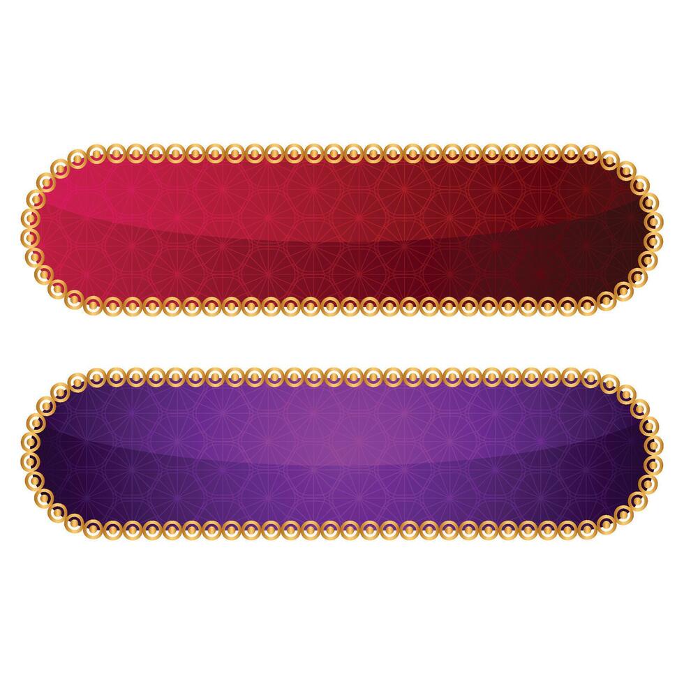 Set of colorful banners template with arabesque design vector
