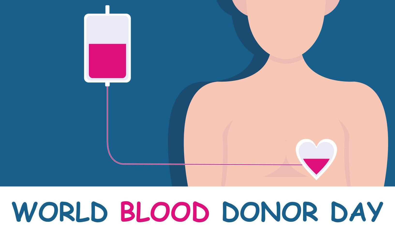 illustration graphic of blood transfusion from blood bag to liver, perfect for international day, world blood donor day, celebrate, greeting card, etc. vector